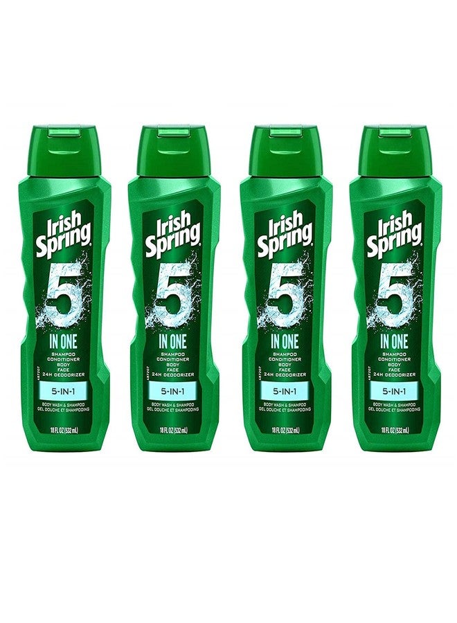 أيريش سبرينج شامبو وبلسم وغسول للجسم وغسول للوجه ومزيل للعرق من Irish-Spring، 18 أونصة (عبوة من 4 قطع) - Image 1